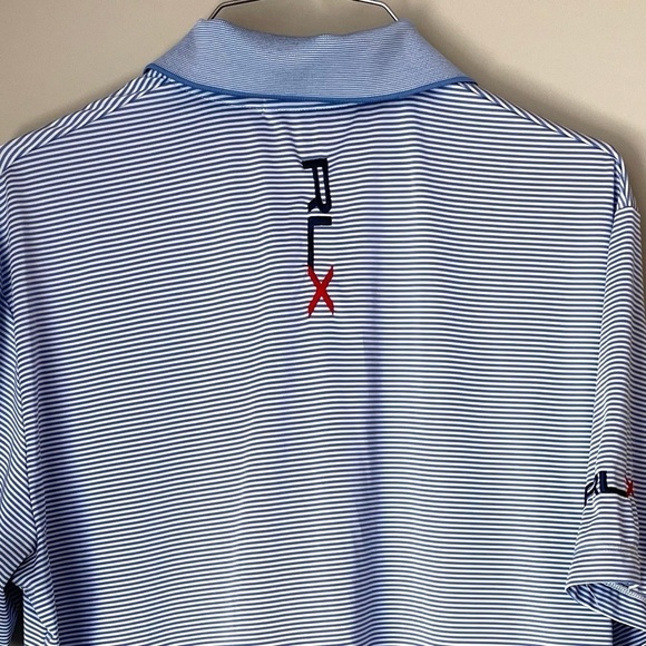 🔥 RLX Ralph Lauren Blue White Stripe Golf Polo S - Picture 7 of 8